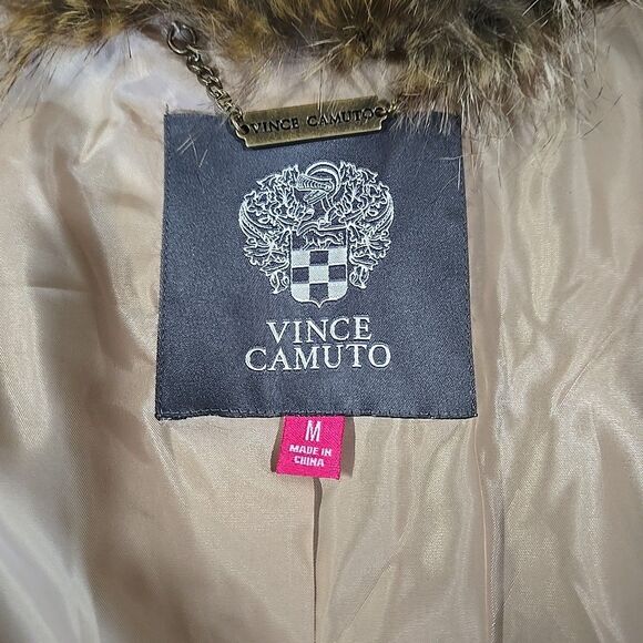 Brown Faux Fur Open Vest SzMed Vince Camuto Y2K Soft Baddie Boho Chic Glam Rock - Picture 12 of 14
